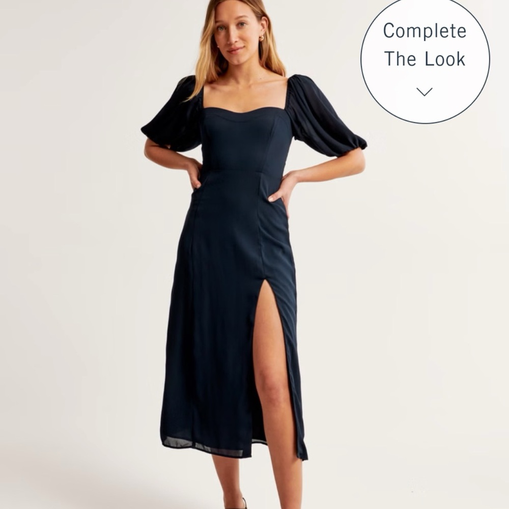 Abercrombie & Fitch Navy Midi Dress